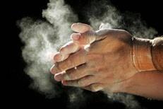 Chalking hands